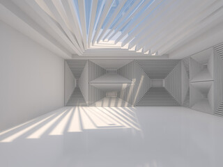 Abstract modern architecture background, open space. 3D illustration