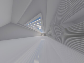 Fototapeta premium Abstract modern architecture background, open space. 3D illustration