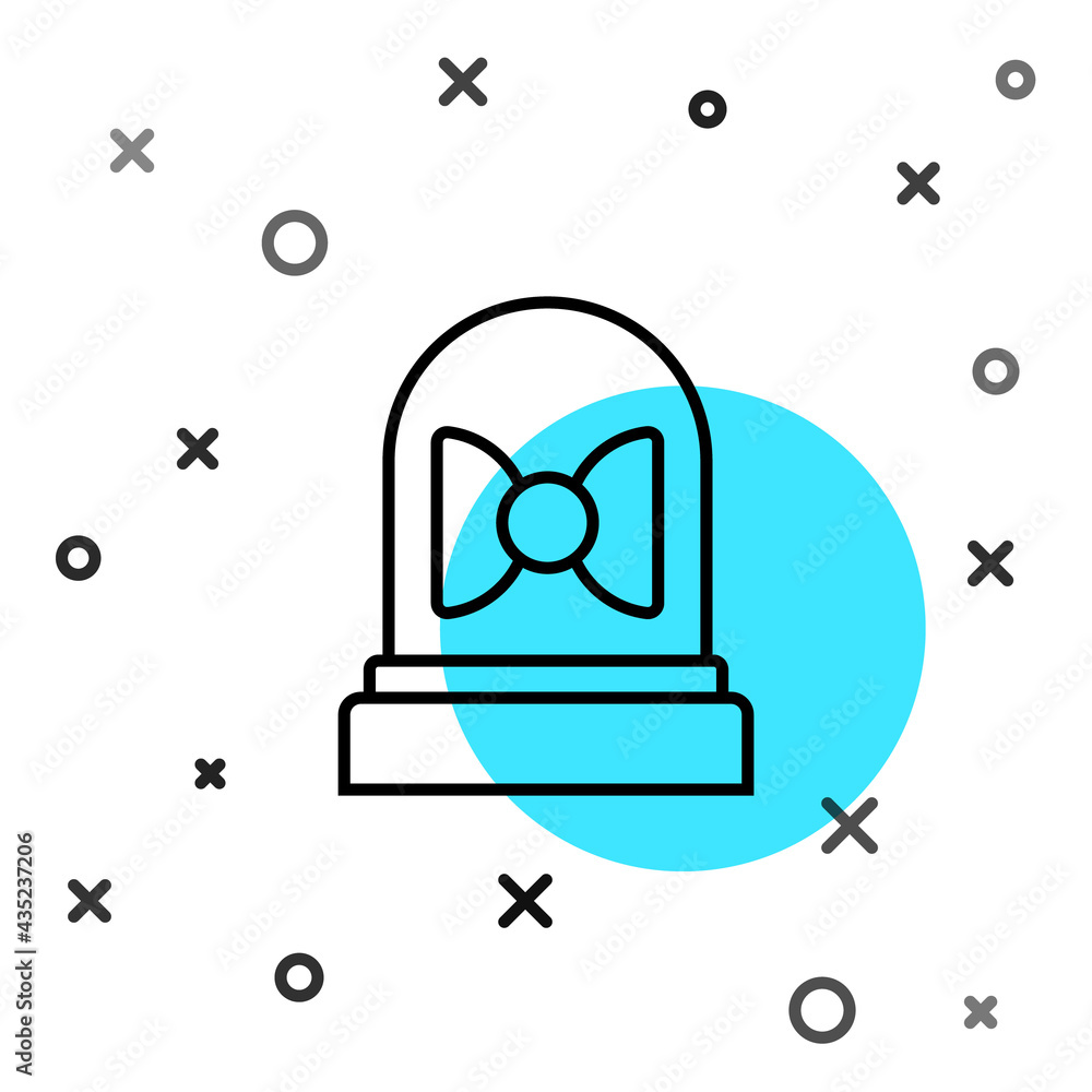 Poster Black line Motion sensor icon isolated on white background. Random dynamic shapes. Vector