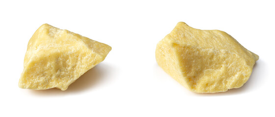 raw cocoa butter isolated on white background