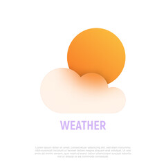 Weather icon for application. Glassmorphism style. Vector illustration.