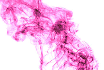 Pink smoke on a white background.