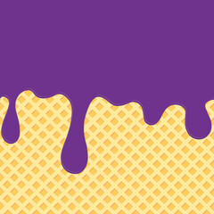 Melting ice cream, poster design template, vector illustration