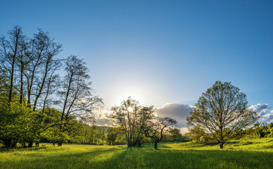 Sonne und Regen in den Abendstunden in Bad Orb