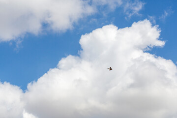 Dense white clouds in the blue sky in Turkey
