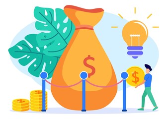 Illustration vector graphic cartoon character of business protection