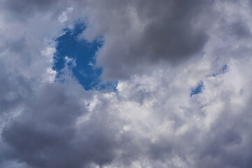 Cumulus clouds on the blue sky