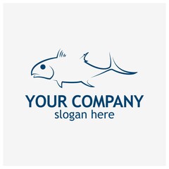 Fish logo icon. Milkfish icon. Vector Illustration on white background.	
