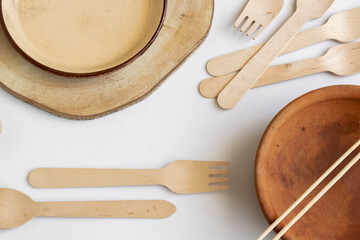 Eco friendly reusable kitchen utensils. Ecology, recycling, no plastic, zero waste concept