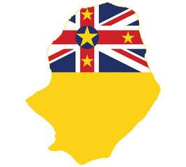 Map Flag of Niue isolated on white background. Vector illustration eps 10