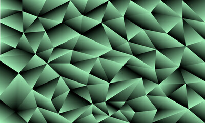 Low poly abstract dark vintage green background