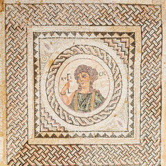 Ancient mosaics at the archaeological site of Kourion
