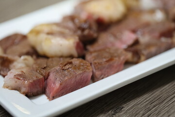 wagyu chops on a plate