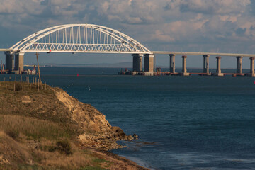 view of the white Crimean bridge