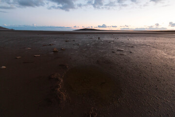 sandy beach in the evening in Crimea