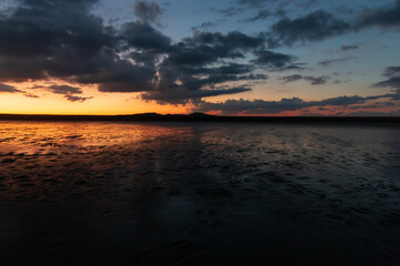 Fototapeta na wymiar beautiful sunset in Crimea on the beach