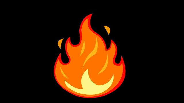 Loop animation of a fire flame with a transparent background