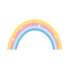 Cute rainbow of pastel colors. Vector illustration in a simple cartoon style. Perfect for decorating children's products