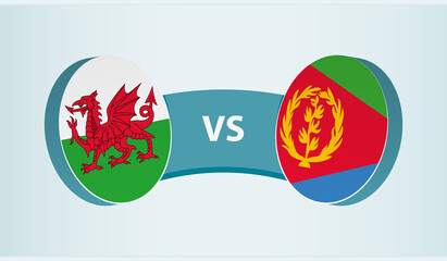 Wales versus Eritrea, team sports competition concept.