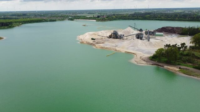 Baggersee Industrie Drohne 