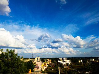 Fototapeta na wymiar beautiful view of cityscape with clouds sky