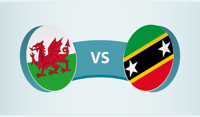 Wales versus Saint Kitts and Nevis, team sports competition concept.