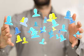 videoconference group of people talking in social network