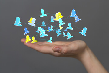 videoconference group of people talking in social network