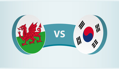 Wales versus South Korea, team sports competition concept.