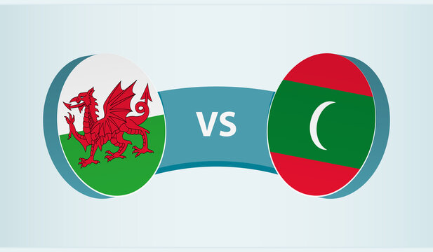 Wales versus Maldives, team sports competition concept.
