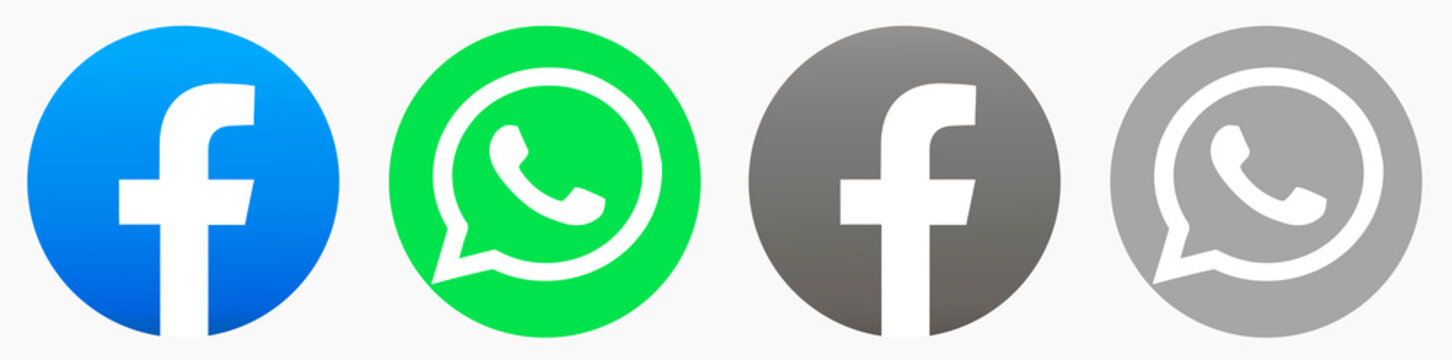 Facebook , Whatsapp Vector Circle Gray