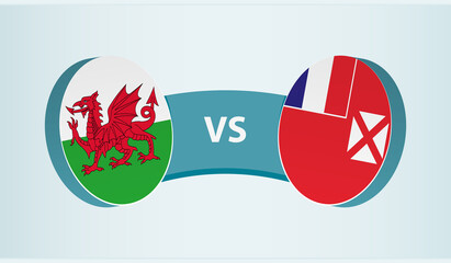 Wales versus Wallis and Futuna, team sports competition concept.