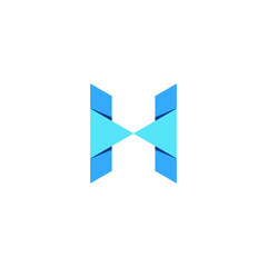 Letter H vector origami concept logo icon