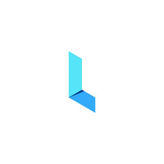 Letter L vector origami concept logo icon