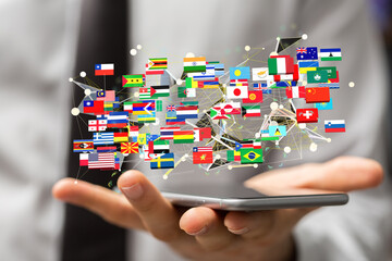 National flags of the countries 3d