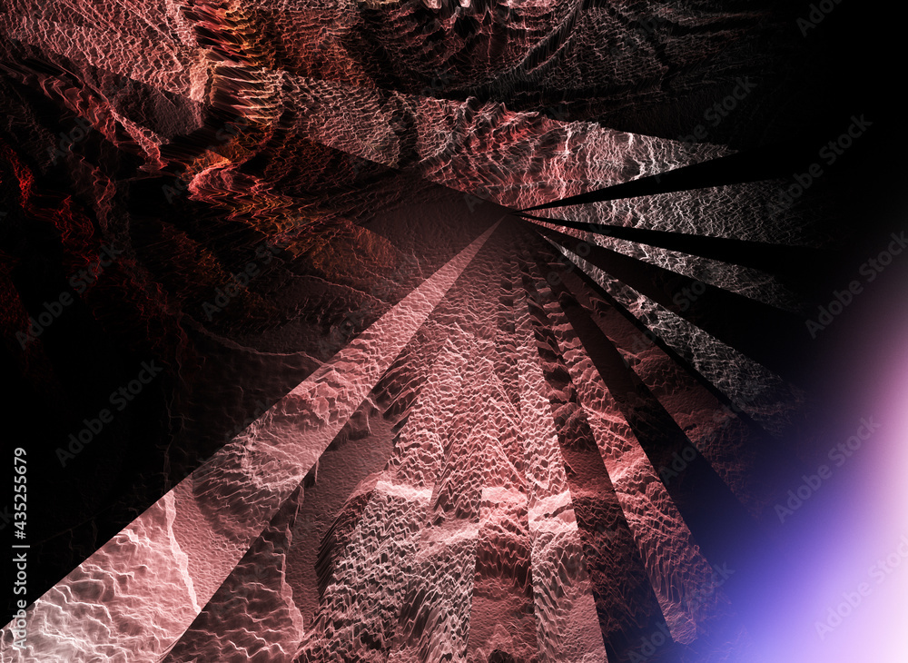 Poster dynamic curves ands blur pattern. fractal graphics. science and technology concept.
