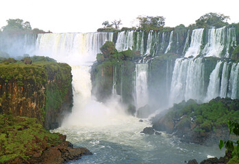 Incredible Panoramic View of Iguazu Falls at Argentinian side, Iguazu National Park, Argentina,...