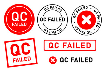 qc failed fail quality control label tag seal control sticker template design