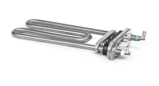Washing machine heater on a white background