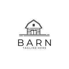 barn line art logo vector icon symbol illustration design