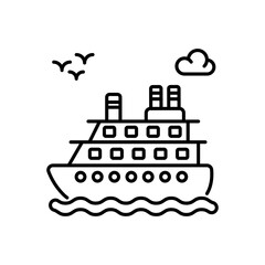 Ship vector icon style illustration. EPS 10 File
