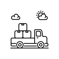 Delivery Bus vector icon style illustration. EPS 10 File