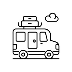 road trip bus vector icon style illustration. EPS 10 File