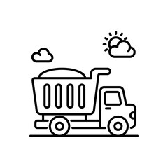 Industrial truck vector icon style illustration. EPS 10 File