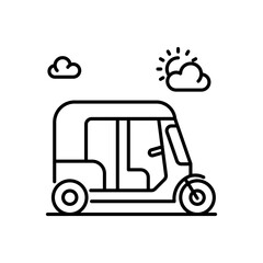 Fototapeta premium Auto rickshaw vector icon style illustration. EPS 10 File