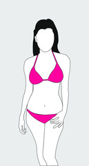 illustration of a woman wearing a bikini dress