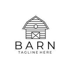 barn  logo line art vector icon symbol illustration design