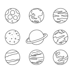 Draw line of the stars in the universe ,hand drawing on isolated on white background ,Vector illustration EPS 10