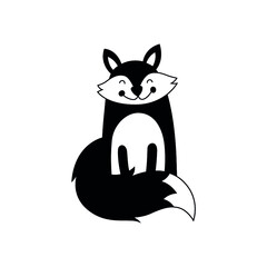 Fototapeta na wymiar Cute cartoon foxes on a white isolated background, vector illustration