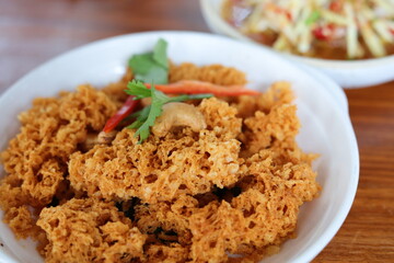 Crispy catfish salad with green mango